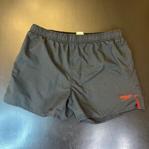 Speedo Black Pull On Drawstring Swim Suit Shorts Men’s Sz S No Mesh Lining